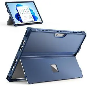 MoKo Case for Microsoft Surface Pro 7 Plus/Pro7/Pro 6/Pro 5/Pro 4/ LTE - All-in-One Rugged Cover Case with Pen Holder, Kickstand Protective Case, Compatible with Type Cover Keyboard, Blue