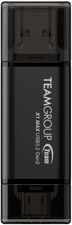 TEAMGROUP X1 MAX 128GB USB 3.2 1000MB/s Gen 2 Type A & Type C (3.1/3.0) OTG Dual Interface USB Flash Drive Data Storage Memory Stick Compatible with Smartphone/Tablet/Laptop/PC/MacBook TX1MAX3128GB01
