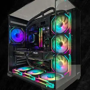 FunHei Tech Gaming PC, AMD Ryzen 7 9800X3D 8-Core, GeForce RTX5070, 64 GB DDR5 RAM, 1 TB, 850W PSU, WiFi & Bluetooth, Win11 Pro, Black