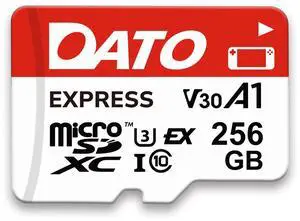 DATO Express 256GB microSDXCEX Memory Card PCIe Gen3x1 NVMe UHS-I C10 U3 V30 A1 4K8K UHD Up to 800/700 MB/s Compatible with Gen Gaming Consoles Switch 2 Action Cameras Drones 360° Cameras