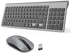 LeadsaiL Wireless Keyboard and Mouse Combo, Wireless USB Mouse and Computer Keyboard Set, Compact and Silent for Windows Laptop, Desktop, PC