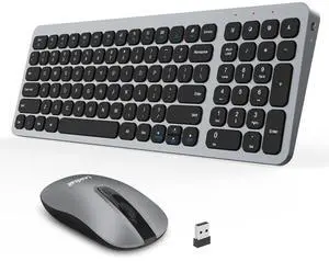 LeadsaiL Wireless Keyboard and Mouse Combo, Wireless USB Mouse and Computer Keyboard Set, Compact and Silent for Windows Laptop, Desktop, PC