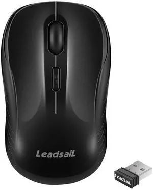 LeadsaiL Wireless Mouse Silent 2.4G USB Computer Mouse Compact Optical Cordless Mouse Mini Quiet Wireless Mice, Noiseless, 4 Buttons, 3 Adjustable DPI Mobile Mouse for PC/Laptop/ Windows/Mac/Linux