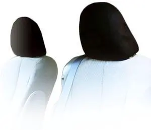 Yupbizauto Universal Headrest Covers for Cars & Trucks - Solid Black Polyester with Foam Backing - Set of 2 Durable, Stylish Headrest Protectors for Most Vehicle Models - Easy to Install