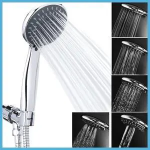 AOSJ-Briout Filtered Shower Head with Handheld, High Pressure 5 Spray Mode Showerhead with Hose Bracket Filter for Hard Water