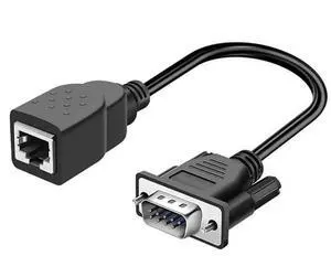 Vszerda DB9 Male to RJ45 8P8C Female Extender Modular Adapter Converter Cable 15CM