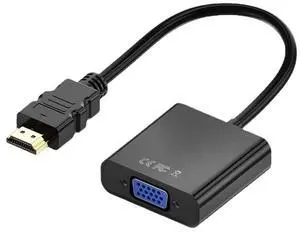 Vszerda HDMI to VGA High-Definition Conversion Cable with Cell EP94Z1E for Laptop, Display,Projector,DVD, 20CM (Black, HDMI/VGA)