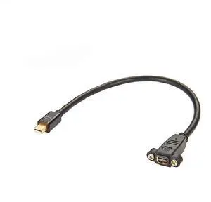 Vszerda Mini Display port Male to Female Socket Panel Mount with Screw Extension Adapter Cable 30cm Vszerda Mini Display port Male to Female Socket Panel Mount with Screw Extension Adapter Cable 30cm