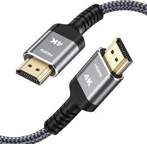Vszerda 4K HDMI Cable 3.3FT/1m 4K@60Hz HDR Braided HDMI 2.0 Cord, 18Gbps High Speed with Ethernet/ARC, 3D, HDCP 2.2, ARC, Compatible for PS-5/4/3/4K HDTV/Monitor/Projector/Streaming Media