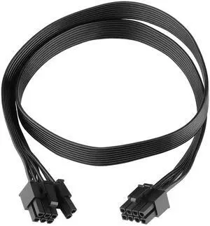 Vszerda PCIe Cable 8 Pin to 6+2 Pin GPU Power Extension - 25.6 in 18AWG Flat Modular PSU Cable for C orsair, Thermaltake, ARESGAME Power Supply