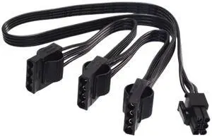 Vszerda for E VGA Modular PSU Hard Drive HDD Power Adapter Cable 6 Pin to 3X 4 Pin Power Cable only for E VGA G1/G1+/G2/G3/G5/GS/GA/GM, B2/B2/BQ, P2/1000PS/T2, Supernova nex650g/ 450GM/550GM