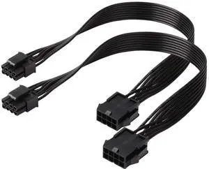 Vszerda CPU 8 Pin Extension Cable, Motherboard ATX CPU 8 Pin (4+4) Male to Female Adapter for Power Supply PSUs 9.5-inch(24cm), Black