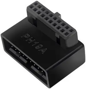 Vszerda (2-Pack) USB 3.0 90 Degree Motherboard Adapter, USB 3.0 20 Pin Male to Female L Turn Right Angle Power Board for Desktop Motherboard Internal Header (Up Angled)