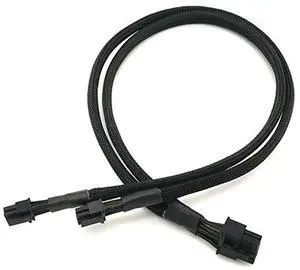 Vszerda Dual Mini 6 Pin to 8 Pin PCI Express Video Card Power Adapter Braided Sleeved Cable for Mac Pro Tower/Power Mac G5 15-inches