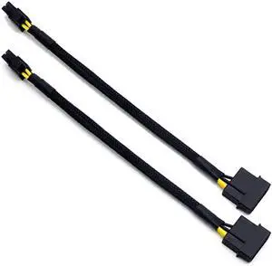 Vszerda LP4 Molex Male to ATX 4 pin Male Auxiliary Sleeved Braided Power Adapter Cable 12 inches (2 Pack) Vszerda LP4 Molex Male to ATX 4 pin Male Auxiliary Sleeved Braided Power Adapter Cable 12 inches (2 Pack)