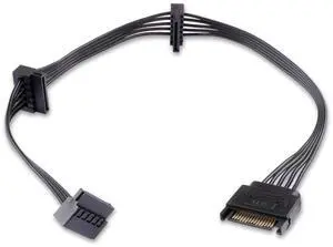 Vszerda SATA 15PIN Male to 3 SATA 15 Pin Female Power Splitter 1 to 3 Serial ATA Powered Expansion Cable for PC/NAS/Server SSD/HDD, DVD/CD-ROM - 16.5 in.