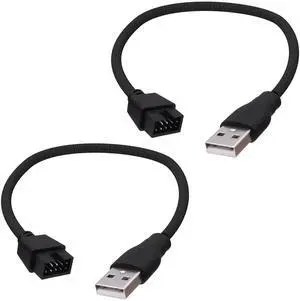Vszerda USB 2.0 to 9Pin Motherboard Header Adapter Cable USB Type A Male to 9 Pin Male Motherboard Data Cable Converter Extension Cord -20cm-2pcs Vszerda USB 2.0 to 9Pin Motherboard Header Adapter Cable USB Type A Male to 9 Pin Male Motherboard Data Cable Converter Extension Cord -20cm-2pcs