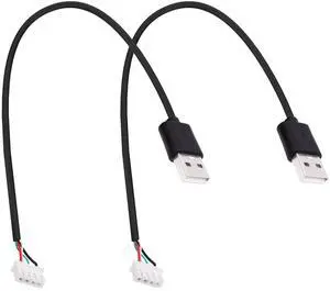 Vszerda USB A Male to XH2.54 4Pin Motherboard Connector Converting Cable Small 4Pin XH2.54 Terminal to USB 2.0 Type A Adapter Extension Cable Wire for USB Repaire DIY Replacement -30CM-2pcs