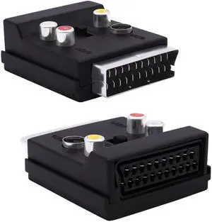 Vszerda SCART Male to Female 3RCA RGB S-Video(SVHS) Converter Switchable SCART Adapter Plug with SVideo 3 RCA - Composite Video Left + Right Stereo/Mono Audio and Video Connector-2pcs Vszerda SCART Male to Female 3RCA RGB S-Video(SVHS) Converter Switchable SCART Adapter Plug with SVideo 3 RCA - Composite Video Left + Right Stereo/Mono Audio and Video Connector-2pcs