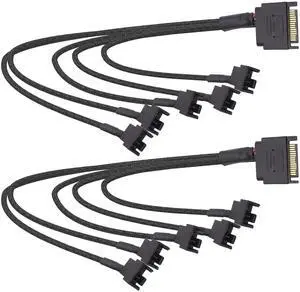 Vszerda SATA to Fan Splitter Adapter Power Cable 15 Pin SATA to 5 x 3 Pin / 4 Pin 12V PC Case Cooling Fan Splitter Power Supply Cable -27cm - 2pcs Vszerda SATA to Fan Splitter Adapter Power Cable 15 Pin SATA to 5 x 3 Pin / 4 Pin 12V PC Case Cooling Fan Splitter Power Supply Cable -27cm - 2pcs
