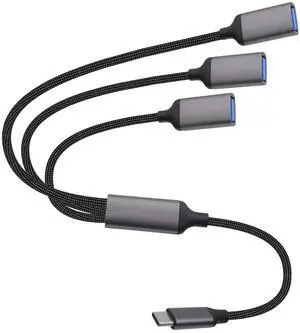 Vszerda USB Type C to USB OTG Splitter Cable Converter Multi USB Port Expander Hub Adapter,1 Type-C to 3 USB 2.0 for Phone Laptop