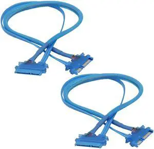 Vszerda 22Pin SATA Power Extension Cable SATA 3.0 22 Pin 7+15 Pin Male to Female Data Power Combo Extension Cable for SSD,HDD,PCI Cards and Other Equipment -50cm -2pcs