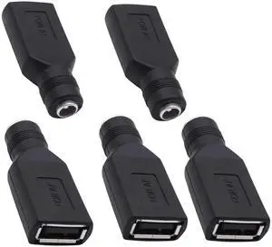 Vszerda USB A to DC 5.5mm x 2.1mm Adapter DC 5521 Female to USB A Female Power Converter Connector Charger Adapter for Laptop Small Fan Smartphone LED Desk Lamp -5pcs Vszerda USB A to DC 5.5mm x 2.1mm Adapter DC 5521 Female to USB A Female Power Converter Connector Charger Adapter for Laptop Small Fan Smartphone LED Desk Lamp -5pcs