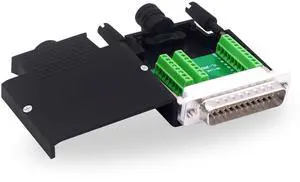 Vszerda DB25 Male Solderless Connector Breakout Board RS232 D-SUB 25 Pin Serial Adapter Terminal Block with Case (Male)