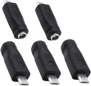 Vszerda DC 5.5mm x 2.1mm to Micro USB Adapter DC 5521 Female to Micro USB Male Plug Converter Power Charger Connector for Laptop Tablet Smartphone -5pcs Vszerda DC 5.5mm x 2.1mm to Micro USB Adapter DC 5521 Female to Micro USB Male Plug Converter Power Charger Connector for Laptop Tablet Smartphone -5pcs
