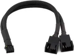 Vszerda Micro 4-Pin GPU Dual Fan Adapter Cable - 6-Inch (15cm), Black Sleeved - Micro PH (2.0mm) PWM Graphics Card Fan Adapter for Connecting Two 3-Pin & 4-Pin PC Fans Vszerda Micro 4-Pin GPU Dual Fan Adapter Cable - 6-Inch (15cm), Black Sleeved - Micro PH (2.0mm) PWM Graphics Card Fan Adapter for Connecting Two 3-Pin & 4-Pin PC Fans