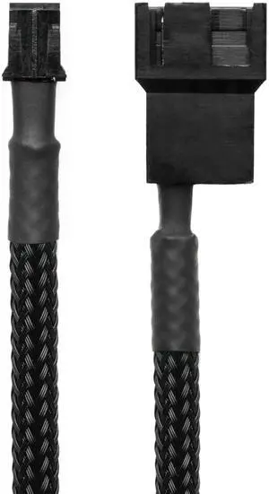 Vszerda Micro 2-Pin Fan Adapter Cables (2-Pack) - 4-inch (10cm), Black Sleeved - Connect 3-Pin & 4-Pin PC Fans to Micro 2-Pin JST PH 2.0mm Headers