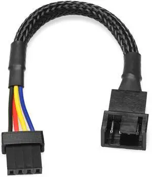 Vszerda Universal 4-Pin PWM PC Fan Adapter Cable - 6-inch, Black Sleeved - 2.54mm Breakout PC Cooling Fan Adapter for Non-Standard Fan Headers Vszerda Universal 4-Pin PWM PC Fan Adapter Cable - 6-inch, Black Sleeved - 2.54mm Breakout PC Cooling Fan Adapter for Non-Standard Fan Headers