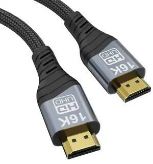 Vszerda 16K HDMI Cable, 96Gbps Ultra High Speed HDMI2.2 Cable 16K@30Hz 10K120Hz 8K@60Hz 4K@240Hz Cord, HDCP 2.3 & HDR10 eARC for Compatible with PS5/Xbox/Gaming PC/Blu-ra (HDMI2.2 16K 2M)