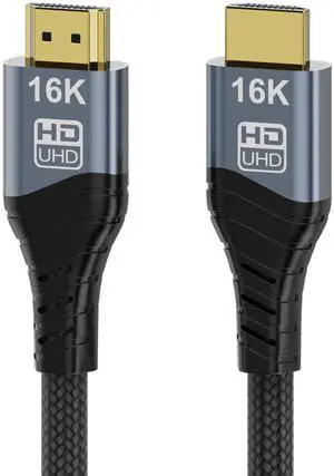 Vszerda 16K HDMI Cable, 96Gbps Ultra High Speed HDMI2.2 Cable 16K@30Hz 10K120Hz 8K@60Hz 4K@240Hz Cord, HDCP 2.3 & HDR10 eARC for Compatible with PS5/Xbox/Gaming PC/Blu-ra (HDMI2.2 16K 3M)