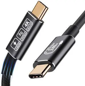 Vszerda USB-C to USB-C Data Transfer Cable, 3.3ft USB 3.2 Type-C, 20Gbps 240W PD Fast Charging, High-Speed Nylon Braided Cord