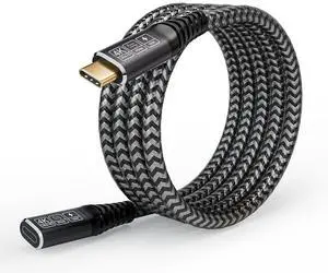 Vszerda USB-C 3.2 Extender Cable 2M/6.6FT, Male to Female, Supports PD 100W/5A Fast Charging, 20Gbps Sync, Compatible with iPhone 15 Pro, MacBook, iPad Pro, MagSafe