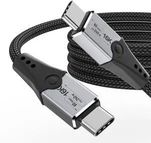 Vszerda 5FT USB-C to USB-C Monitor Cable - 80 Gbps Data Transfer, Supports 16K/Dual8K HD Display, 240W Charging, Compatible with Thunderbolt 5/4/3