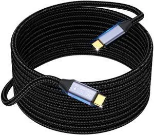 Vszerda Long USB C to USB C Cable 16ft,USB C 3.1 Gen 2 Cable, USB C Video Cable 4K, 100W Fast Charging, 10Gbps Data Transfer, Compatible with iPhone 15 chargering Cable 5m Cords,Monitor