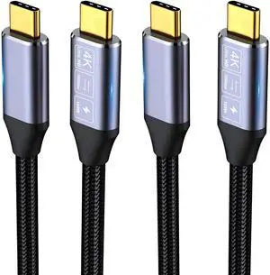 Vszerda Short USB c Cable 2pack 1.6FT, Type C USB 3.1 Gen 2 10Gbps USB c Data Transfer 4K@60Hz Output 5A 100W Fast Charge,usbc to usbc Cable Compatible with Thunderbolt 3