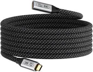 Vszerda USB-C Male to Female Extra Long 10ft/3M USB4 Data Cable, Compatible Thunderbolt 4, 8K Video Transmission, 40Gbps Data Transfer, 140W PD Fast Charging