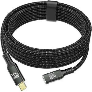 Vszerda usbc Extension Cable Long 2M/6.6FT,Compatible with Thunderbolt 5 Extender 80Gbps Data Transfer, USB c Male to USB c Female Cable, 8K/16K Display/PD 240W, for Thunderbolt 4/3/USB 5/4/SSD eGPU