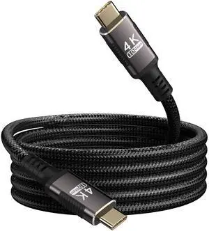 Vszerda Long USB C to Usbc Cable 6.6ft Compatible with Thunderbolt 3,USB-C 3.1 Cable 10Gbps Data Transfer,4K@60Hz/2K@120Hz Video Output Monitor Cord,Type-C Nylon Braided PD3.0 100W Fast Charging.
