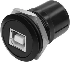 Vszerda USB Type B Female to Female Panel Mount Adapter - Round Connector for Printer, Scanner, 3.5' Portable Hard Drive, Monitor