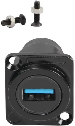 Vszerda D-Type Panel Mount Coupler, USB3.0 to Type C Female-to-Female Panel Fixed Pass-Through Module Converter Data Transmission for Audio Video Network Industrial Equipment