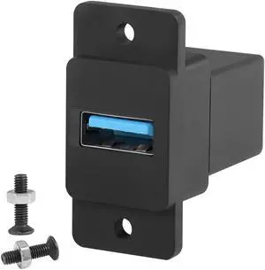 Vszerda USB3.0 Female to Female Panel Mount Connector - 5Gbps USB3.0 Mounting Socket Data Module, 5V/0.5A Charging, for Device Panel, Desktop, Wall