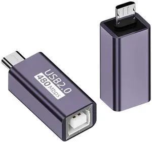 Vszerda Micro USB Male to USB B Female Printer Connector Micro USB Plug to MIDI Jack Electronic Instrument Adapter 480Mbps 7W Charging, Al Housing, for Electronic Piano/Drum Printer Scanner, 2Pcs Vszerda Micro USB Male to USB B Female Printer Connector Micro USB Plug to MIDI Jack Electronic Instrument Adapter 480Mbps 7W Charging, Al Housing, for Electronic Piano/Drum Printer Scanner, 2Pcs