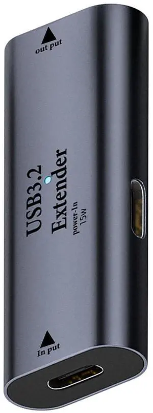 Vszerda USB C Signal Amplifier Extender Adapter Extension 10m/32.8ft USB C 3.2 Long Distance Charging Data Connector 5Gbps 5V/3A, Built-in Chip/LED/Al Alloy Shell, with USB C 15W Power Port Vszerda USB C Signal Amplifier Extender Adapter Extension 10m/32.8ft USB C 3.2 Long Distance Charging Data Connector 5Gbps 5V/3A, Built-in Chip/LED/Al Alloy Shell, with USB C 15W Power Port