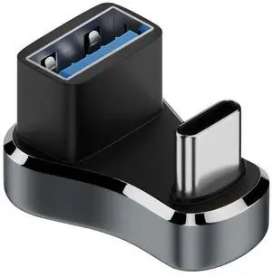 Vszerda Wider USB C to USB3.1 U Shaped Angle Adapter 10Gbps Type C Male to USB3.1 Female Wide Distance 180 Degree Connector OTG 36W Charging (C to A) LED/Al Alloy,for Steam Deck Smartphone Tablet