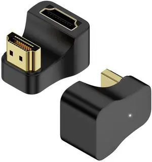 Vszerda HDMI 2.1 U-Shape Angle Ultra HD Adapter 8K HDMI Male to Female 180° Angle Display Connector Socket, 8K@60Hz UHD2.1 3D, for HDTV Monitor Projector Laptop PC,2Pcs (Reverse)