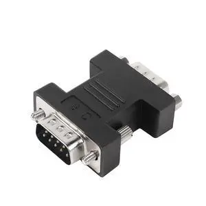 Vszerda RS232 DB9 Male to DB9 Male Extender Connector Adapter DB 9 Pin Serial Converter, for Serial Communication Interface Devices, Black